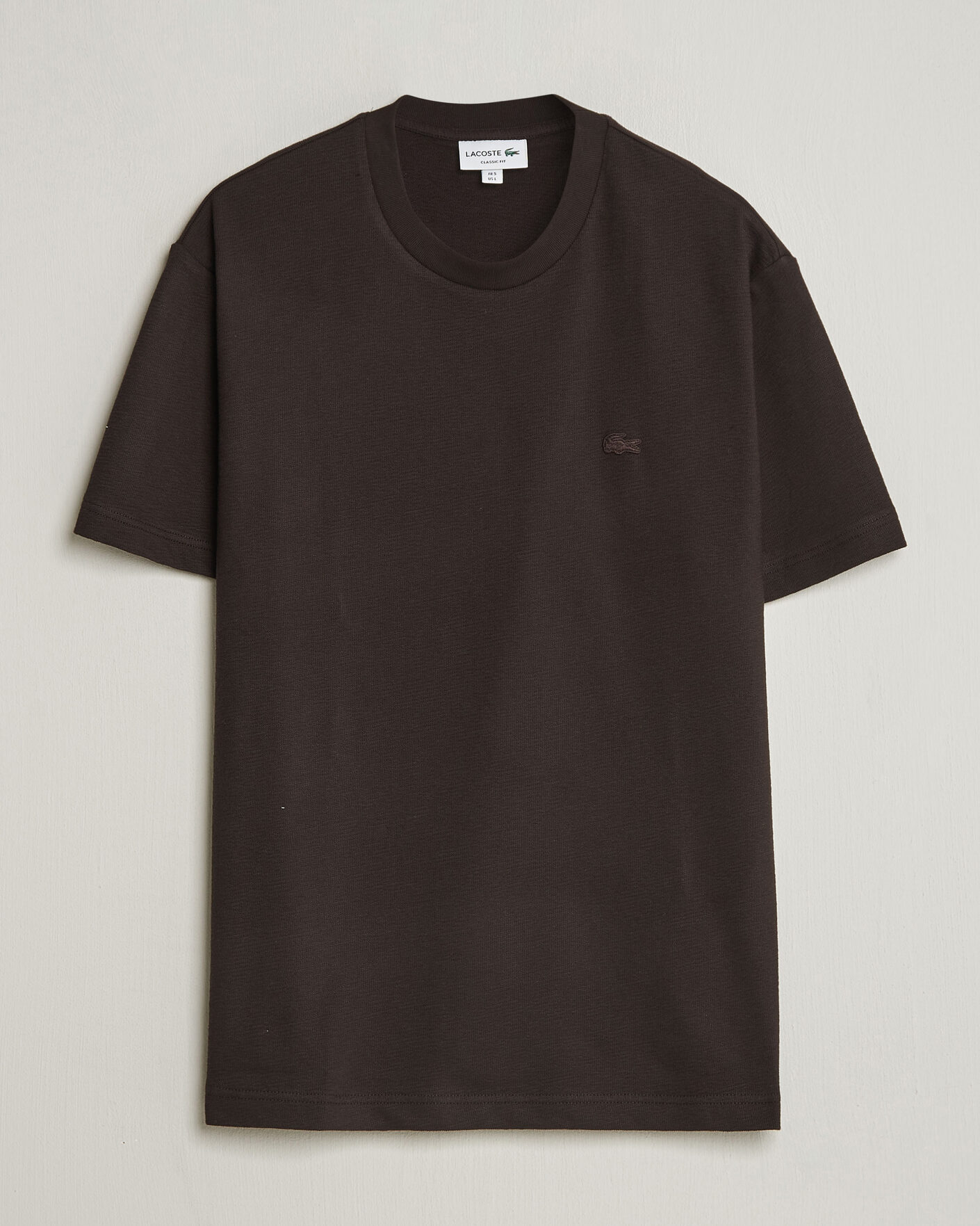 Hombres | Camisetas | Lacoste | Textured Cotton T-Shirt Buffalo Brown