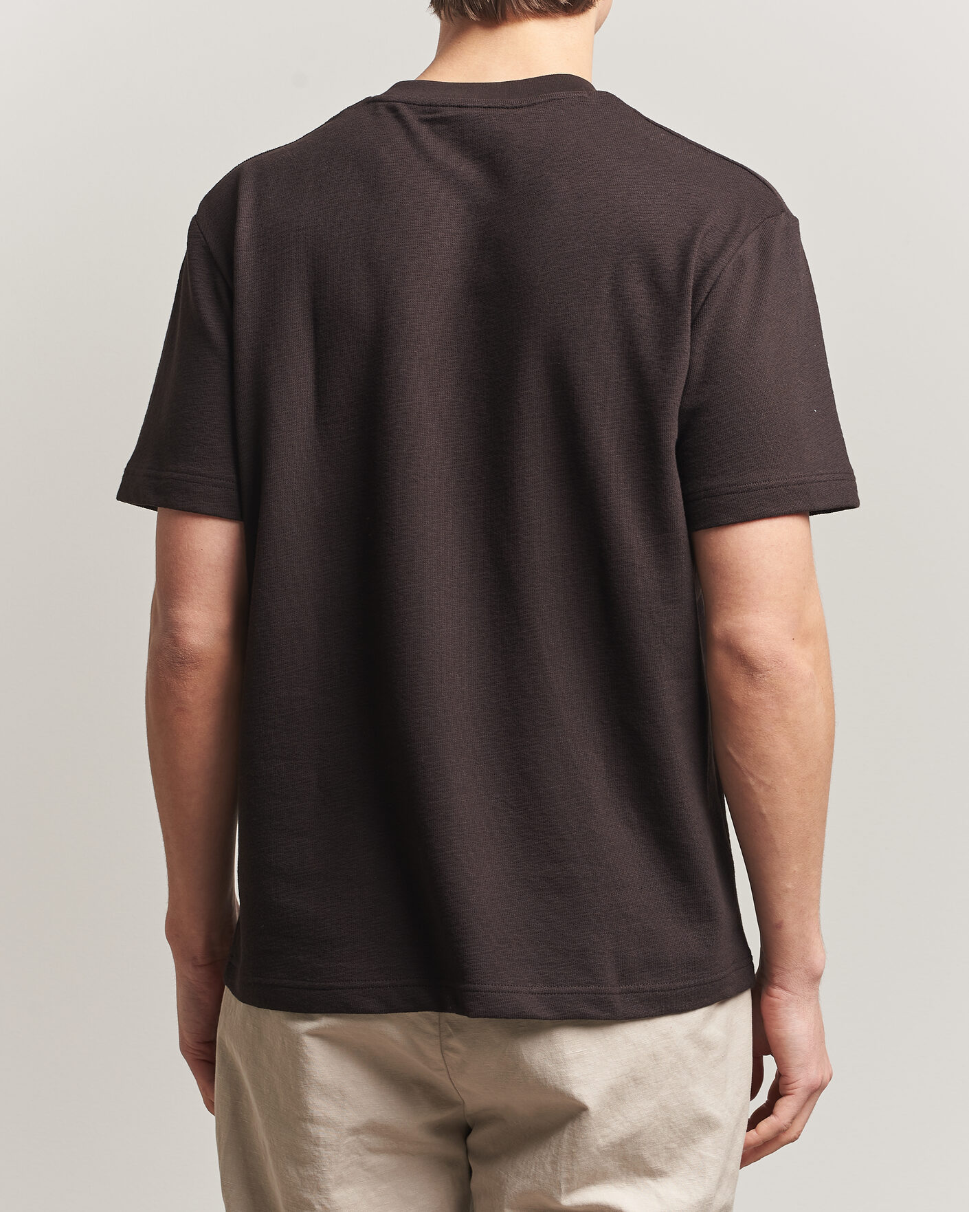 Hombres | Camisetas | Lacoste | Textured Cotton T-Shirt Buffalo Brown