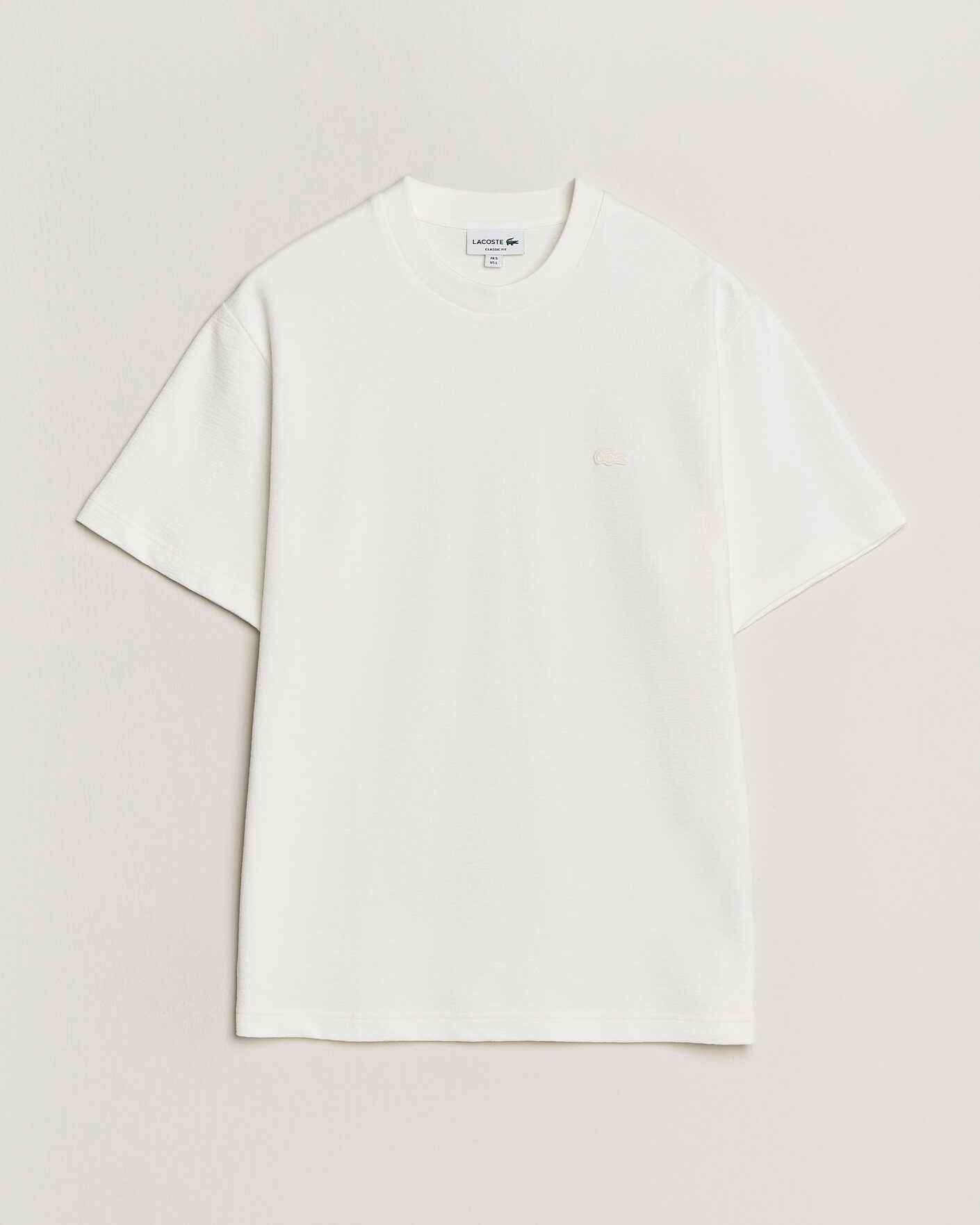 Hombres | Camisetas | Lacoste | Textured Cotton T-Shirt Flour