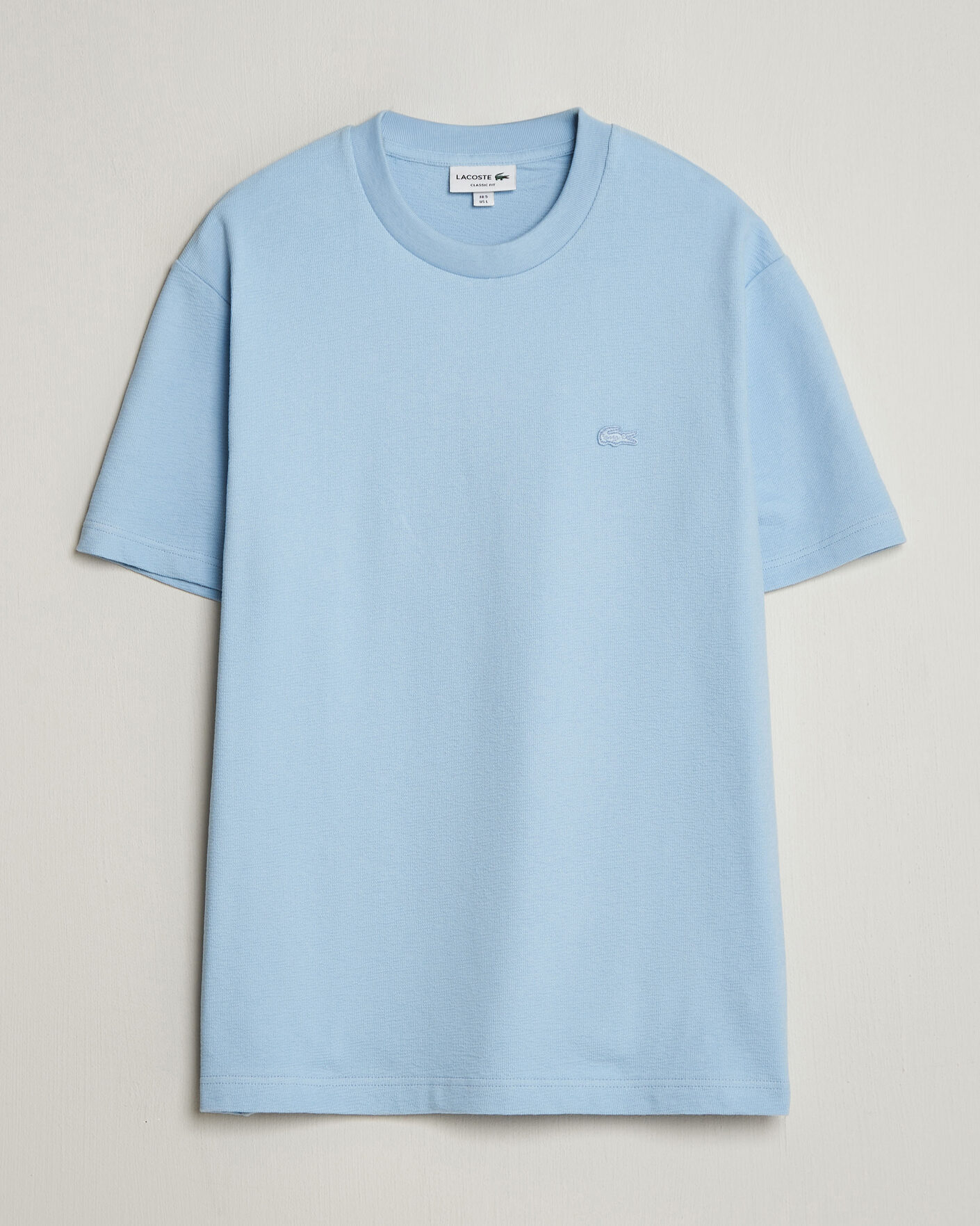 Hombres | Camisetas | Lacoste | Textured Cotton T-Shirt Light Blue