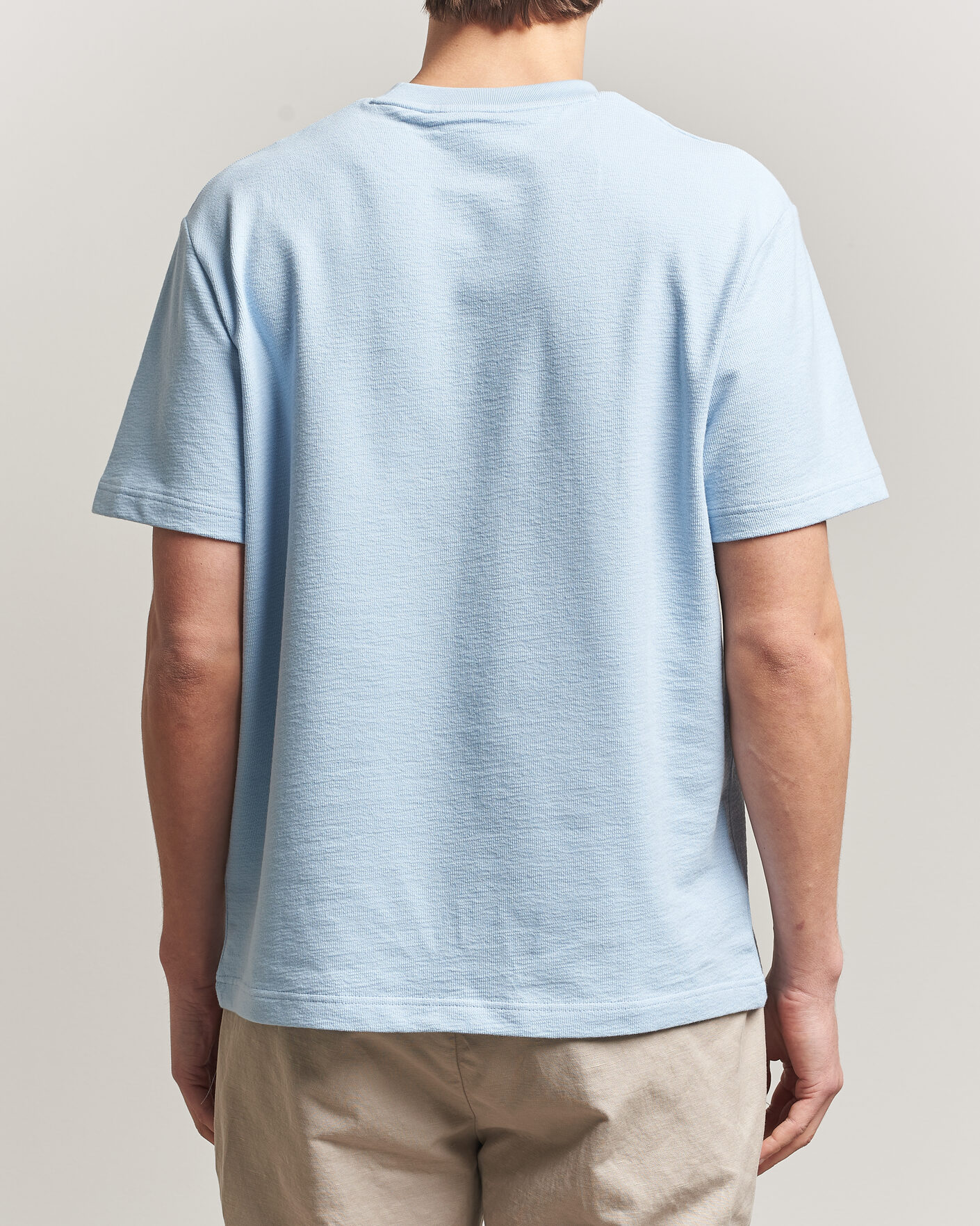 Hombres | Camisetas | Lacoste | Textured Cotton T-Shirt Light Blue