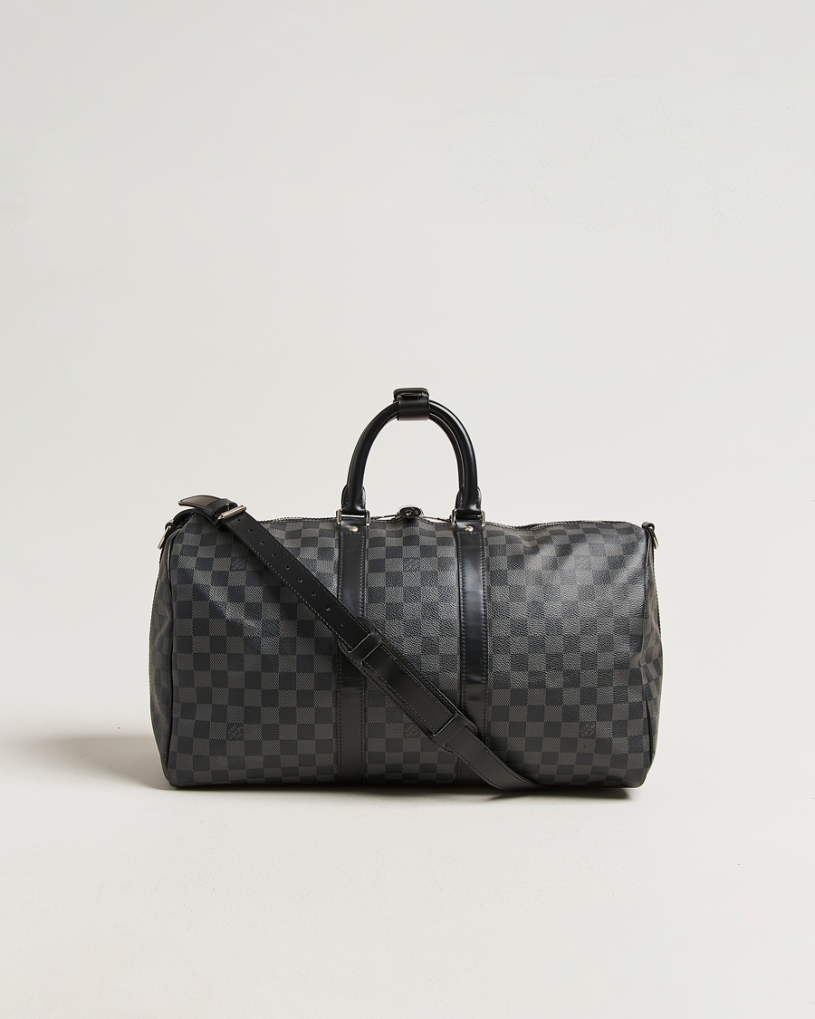 Hombres | Pre-Owned & Vintage Bags | Louis Vuitton Pre-Owned | Keepall Bandouliére 45 Damier Graphite