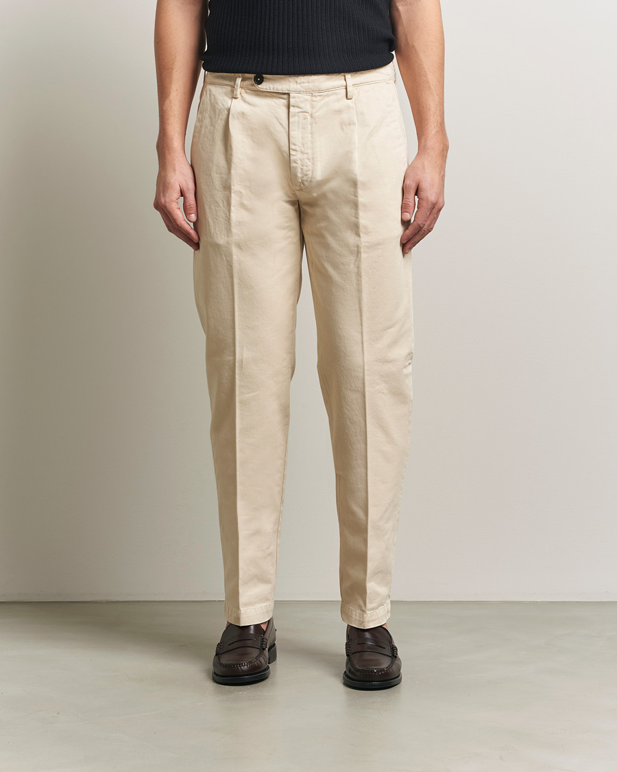 Hombres | Pantalones | Massimo Alba | Ionio Cotton Trousers Light Beige
