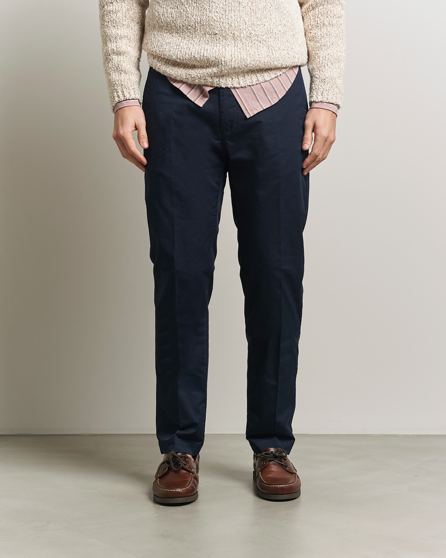 Hombres | Pantalones | Massimo Alba | Winch Cotton Gabardine Trousers Navy