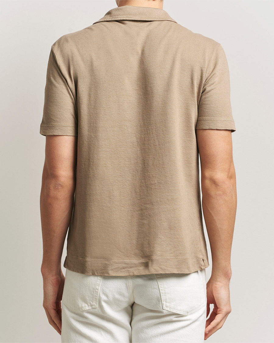 Hombres | Polos | Massimo Alba | Aruba Cotton/Linen Polo Camel