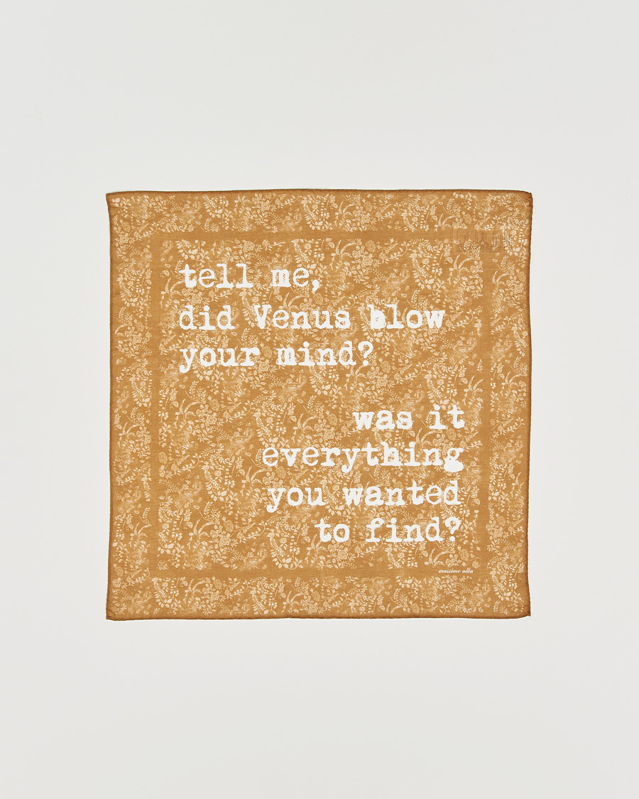 Hombres | Pañuelos de bolsillo | Massimo Alba | Printed Cotton Voile Hankerchief Bronze