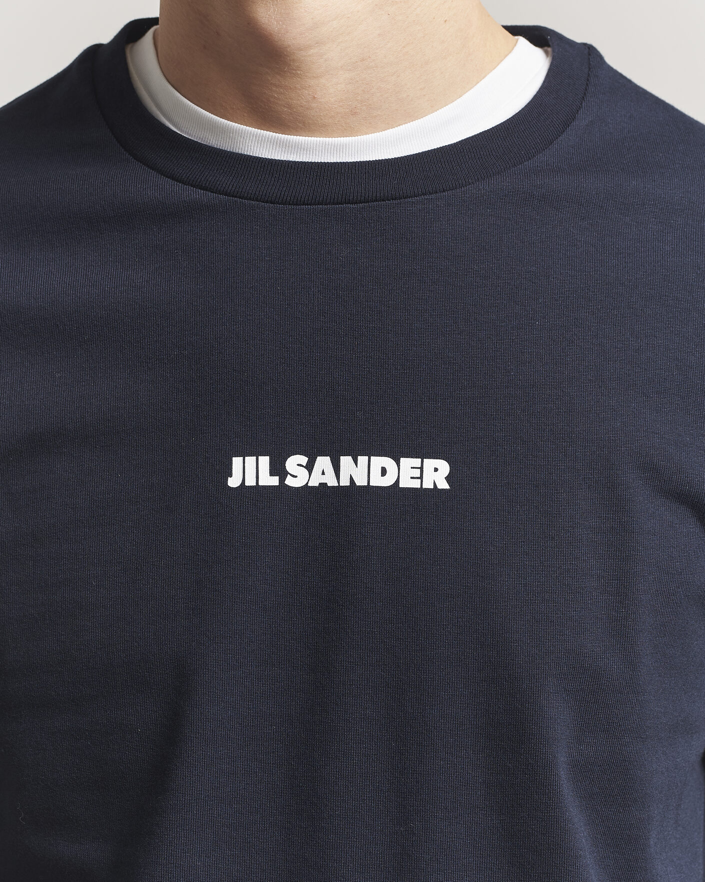 Hombres | Camisetas | Jil Sander | Long Sleeve Logo T-Shirt Navy