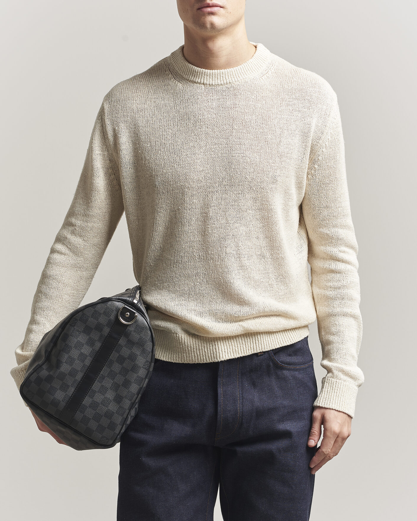 Hombres | Jerséis y prendas de punto | Jil Sander | Silk Blend Crew Neck Sweater Sand