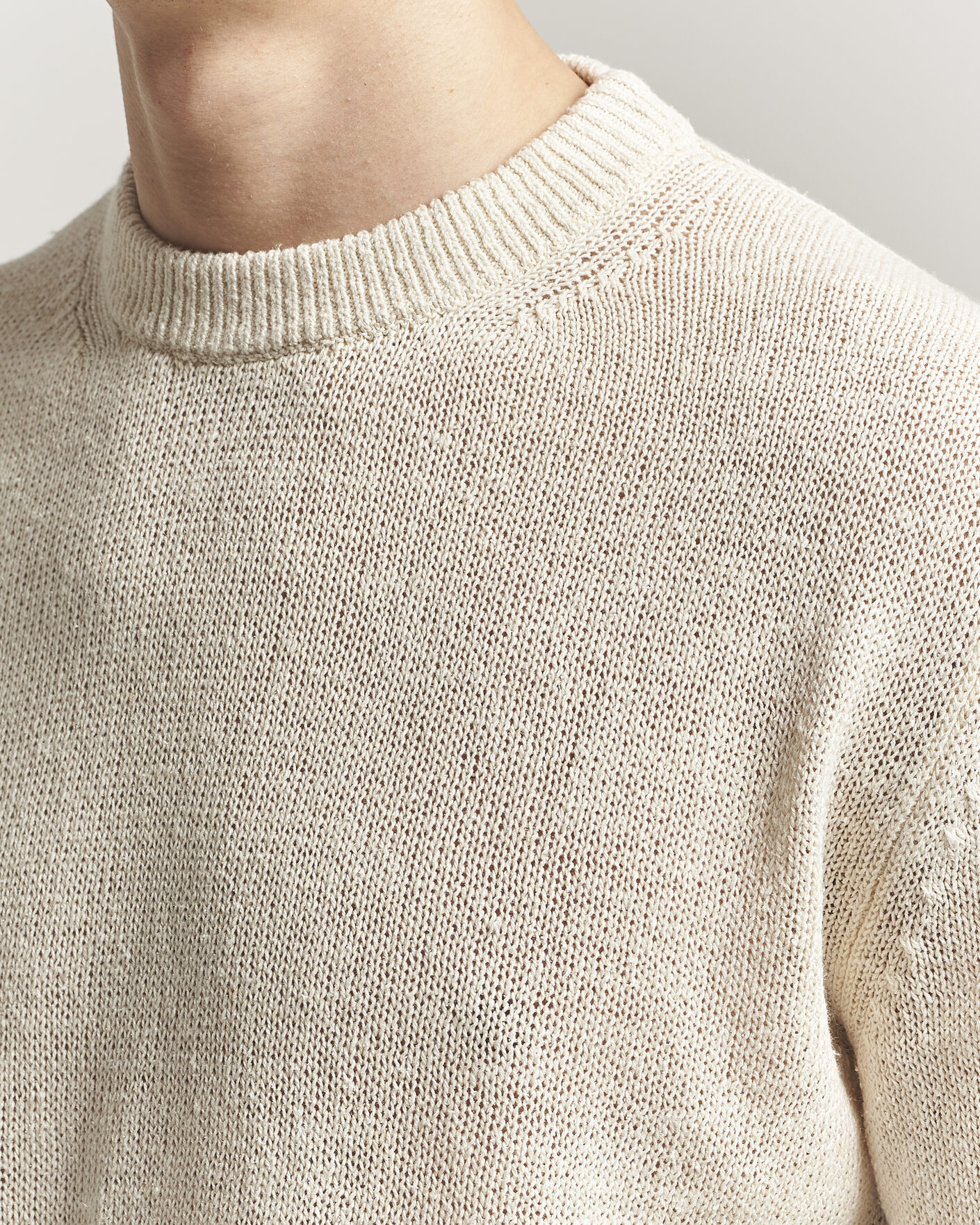 Hombres | Jerséis y prendas de punto | Jil Sander | Silk Blend Crew Neck Sweater Sand