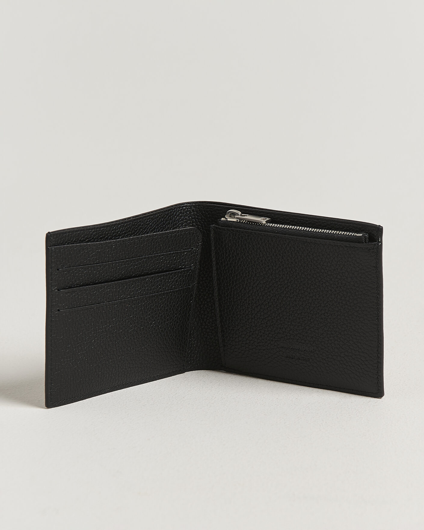 Hombres | Billeteras | Jil Sander | Grain Leather Zip Wallet Black