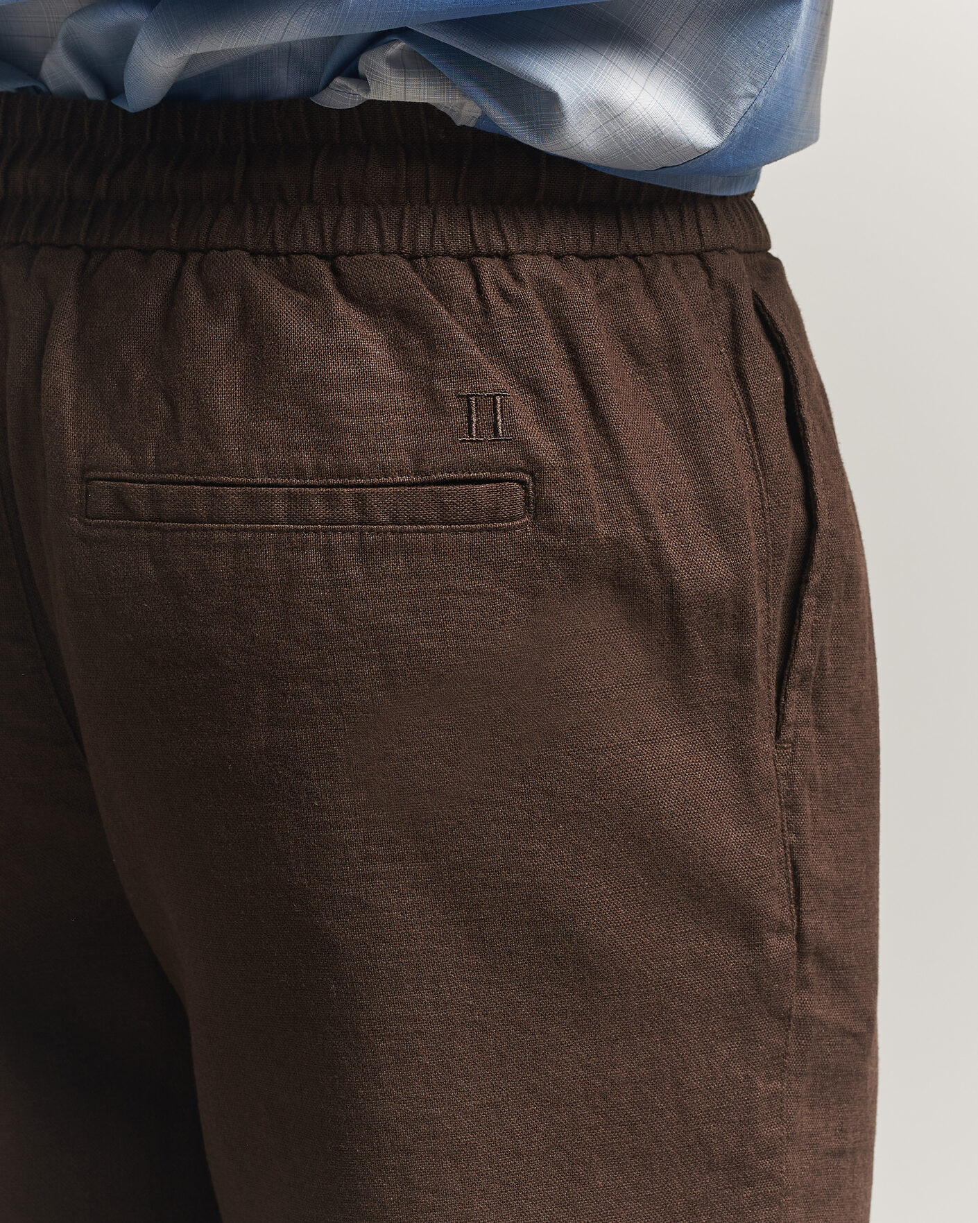 Hombres | Pantalones | LES DEUX | Patrick Heavy Linen/Cotton Pants Brown