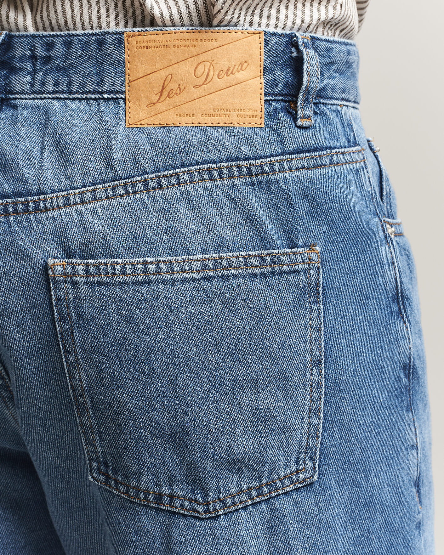 Hombres | Pantalones | LES DEUX | Ryder Washed Jeans Medium Indigo Blue