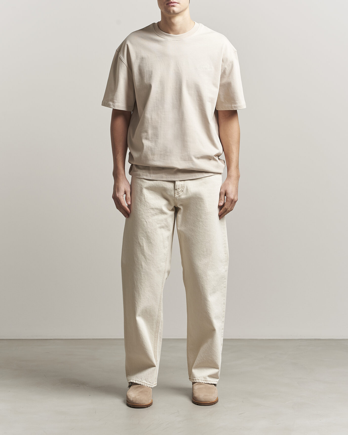Hombres | Camisetas | LES DEUX | Crew T-Shirt Light Sand