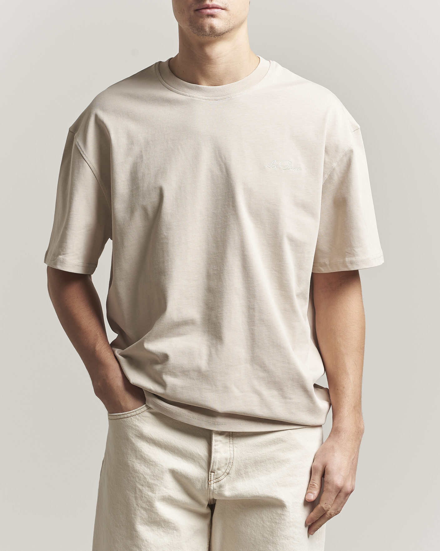 Hombres | Camisetas | LES DEUX | Crew T-Shirt Light Sand