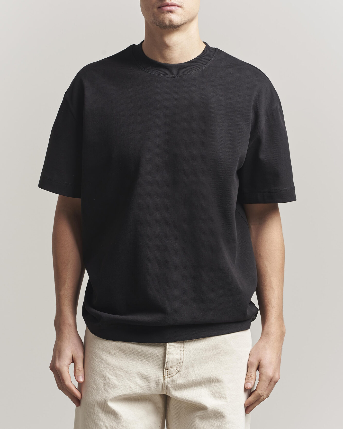 Hombres | Camisetas | LES DEUX | Carl Heavyweight T-Shirt Black