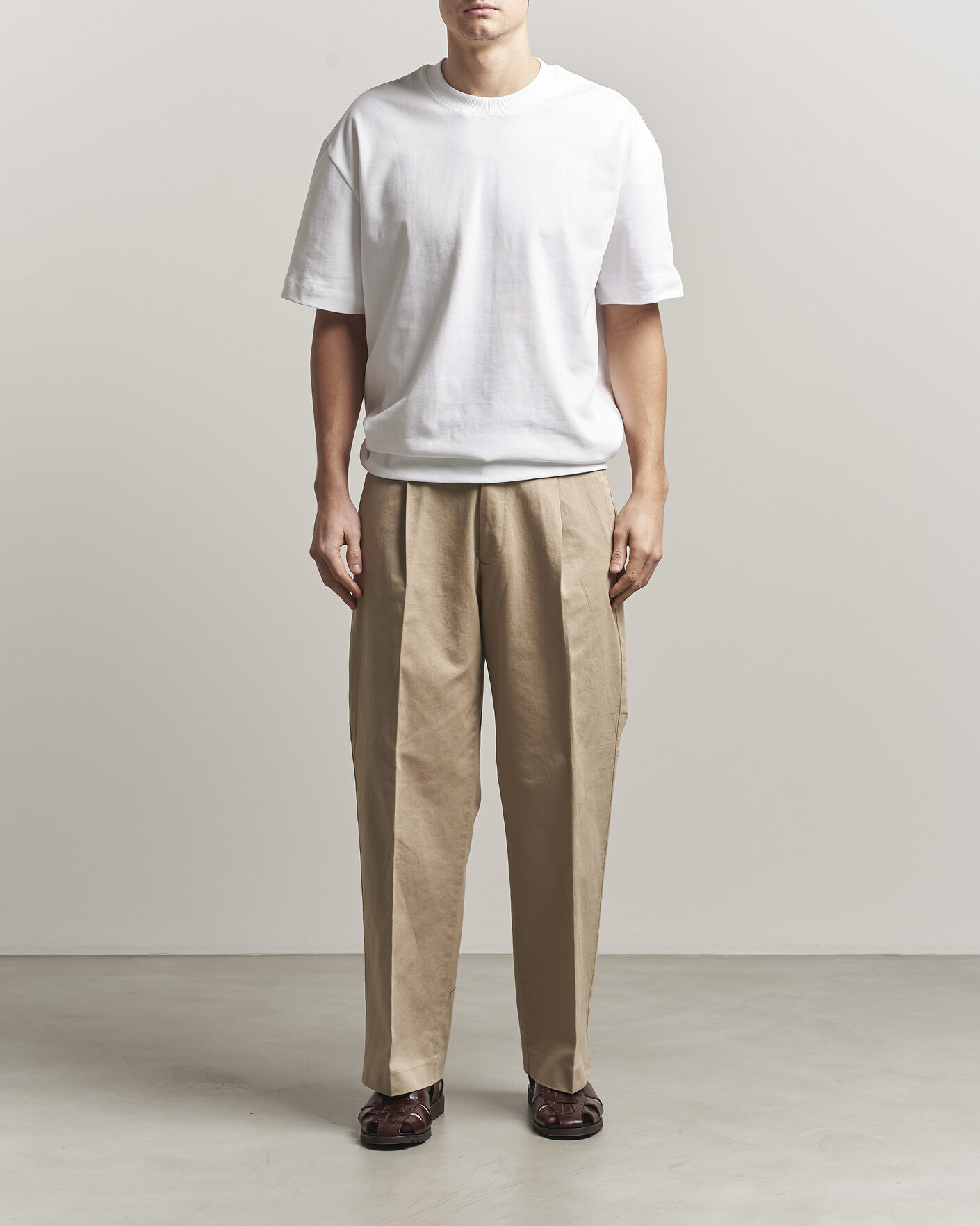 Hombres | Camisetas | LES DEUX | Carl Heavyweight T-Shirt White