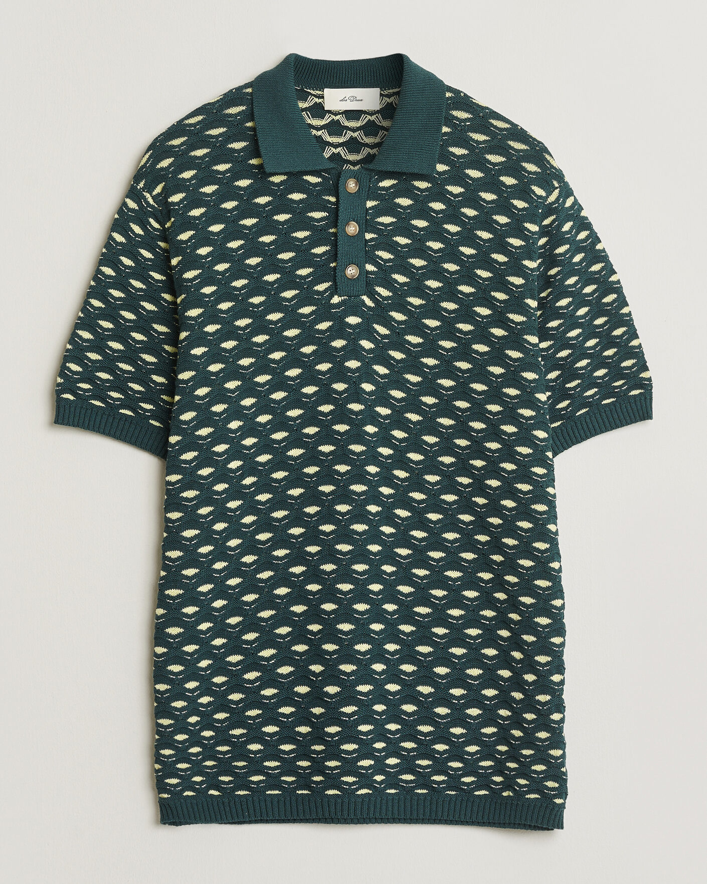 Hombres | Polos | LES DEUX | Esmay Shell Knitted Polo Sea Moss Green