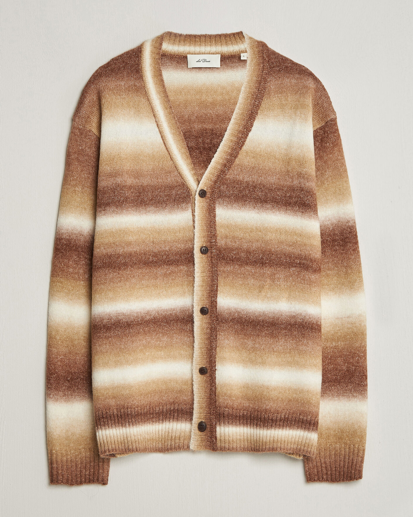 Hombres | Jerséis y prendas de punto | LES DEUX | Boston Gradient Knitted Cardigan Teak Brown