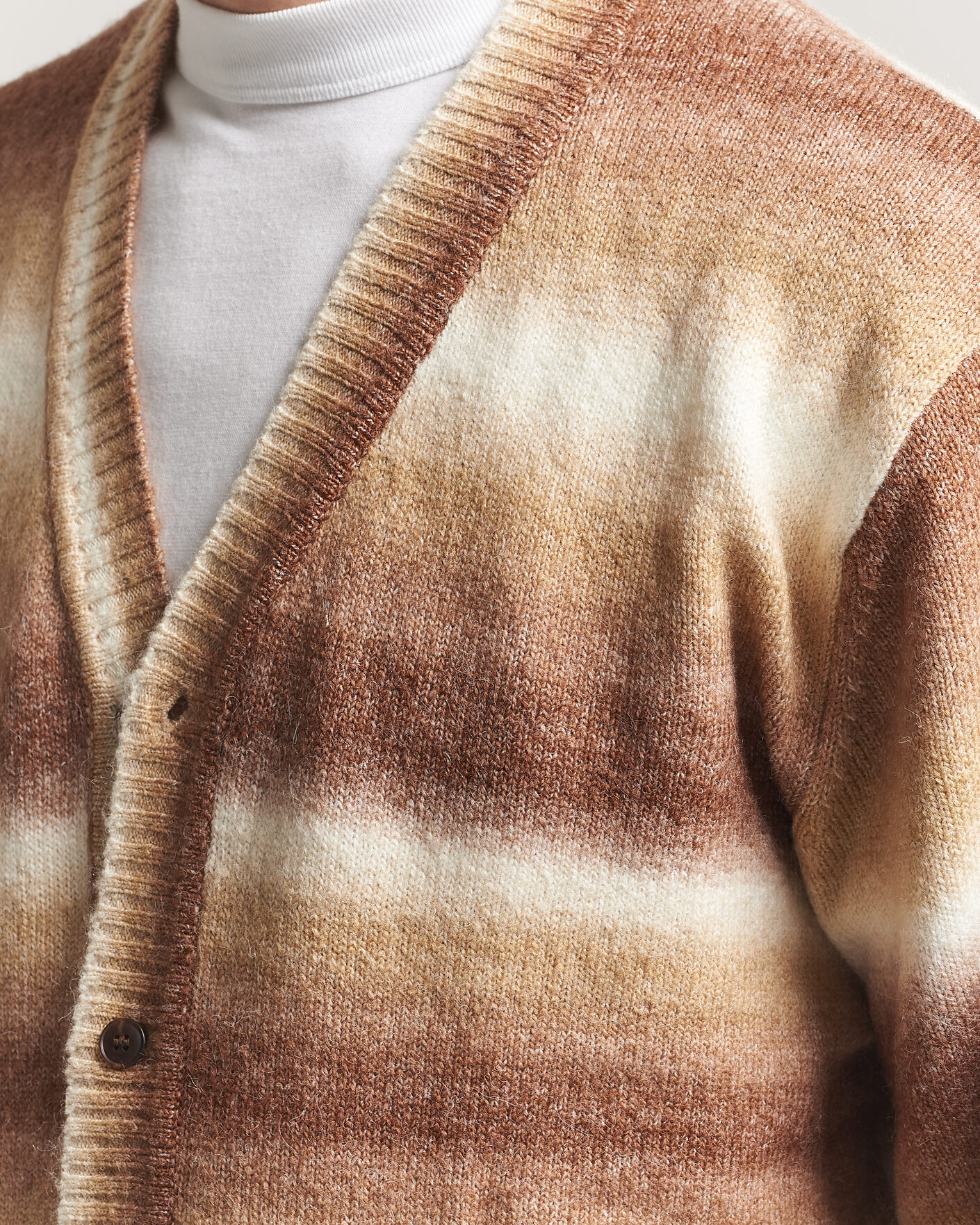 Hombres | Jerséis y prendas de punto | LES DEUX | Boston Gradient Knitted Cardigan Teak Brown