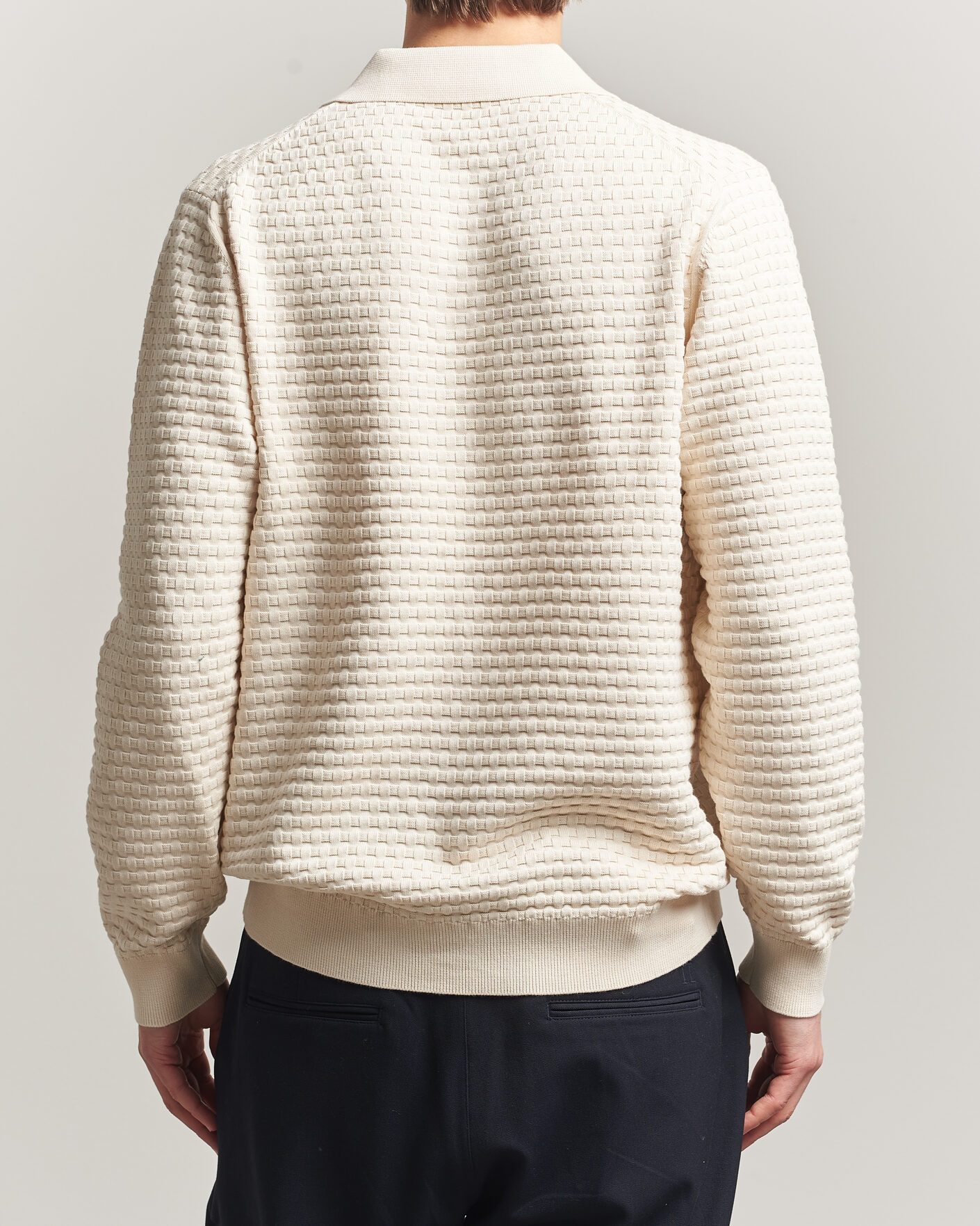 Hombres | Jerséis y prendas de punto | LES DEUX | Billy Weave Knitted Polo Light Ivory