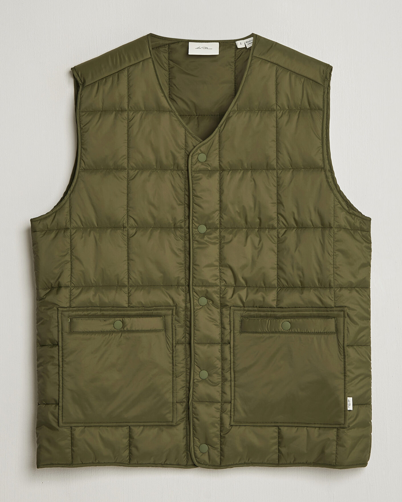 Hombres | Chalecos | LES DEUX | Matt Quilted Vest Olive Night