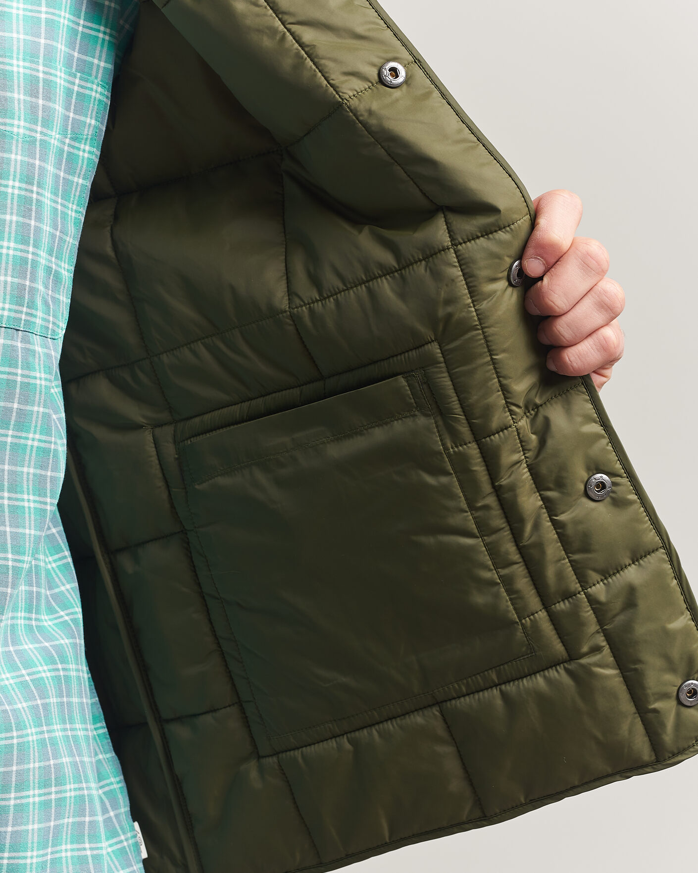 Hombres | Chalecos | LES DEUX | Matt Quilted Vest Olive Night