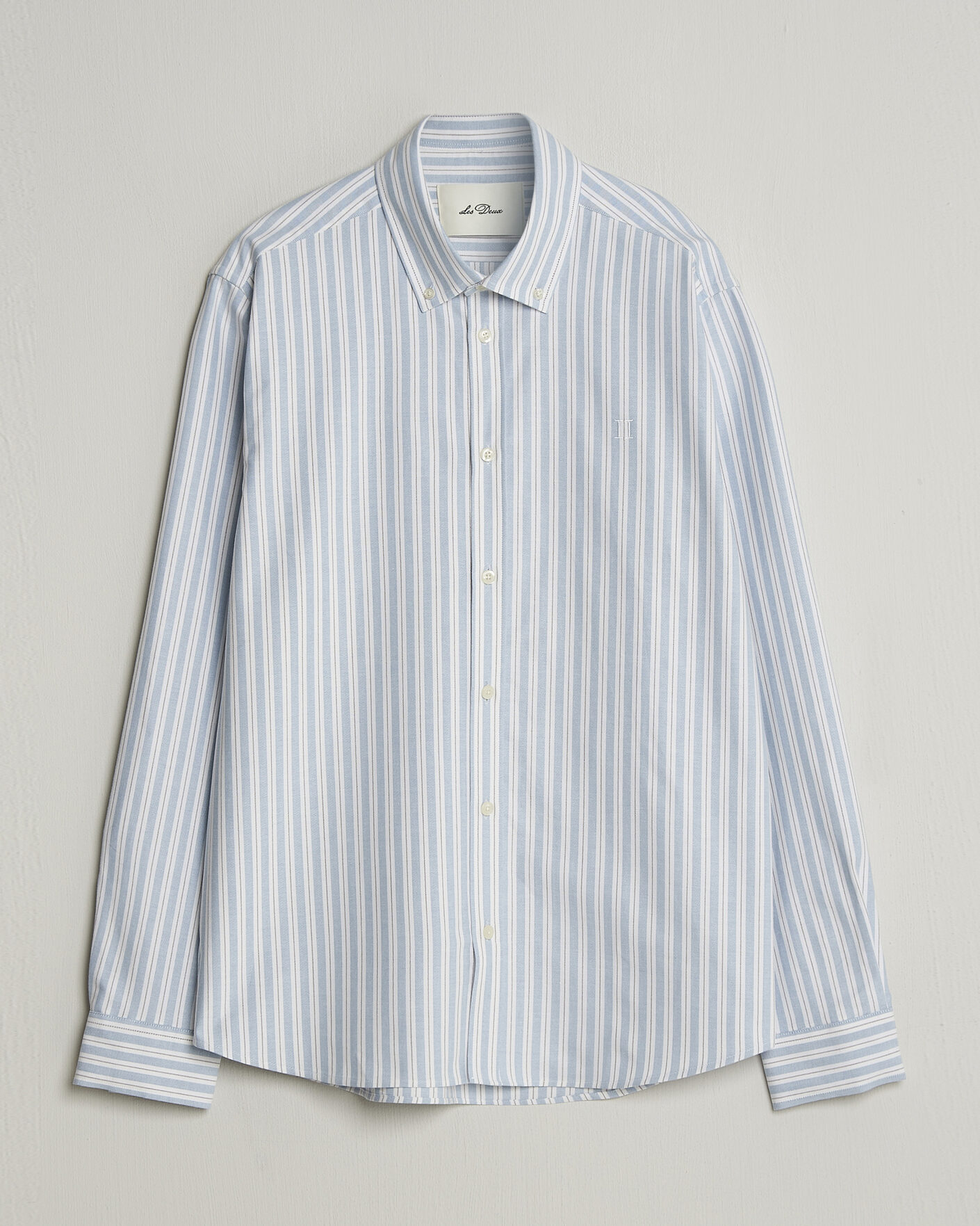 Hombres | Camisas | LES DEUX | Konrad Striped Oxford Shirt Allure Blue