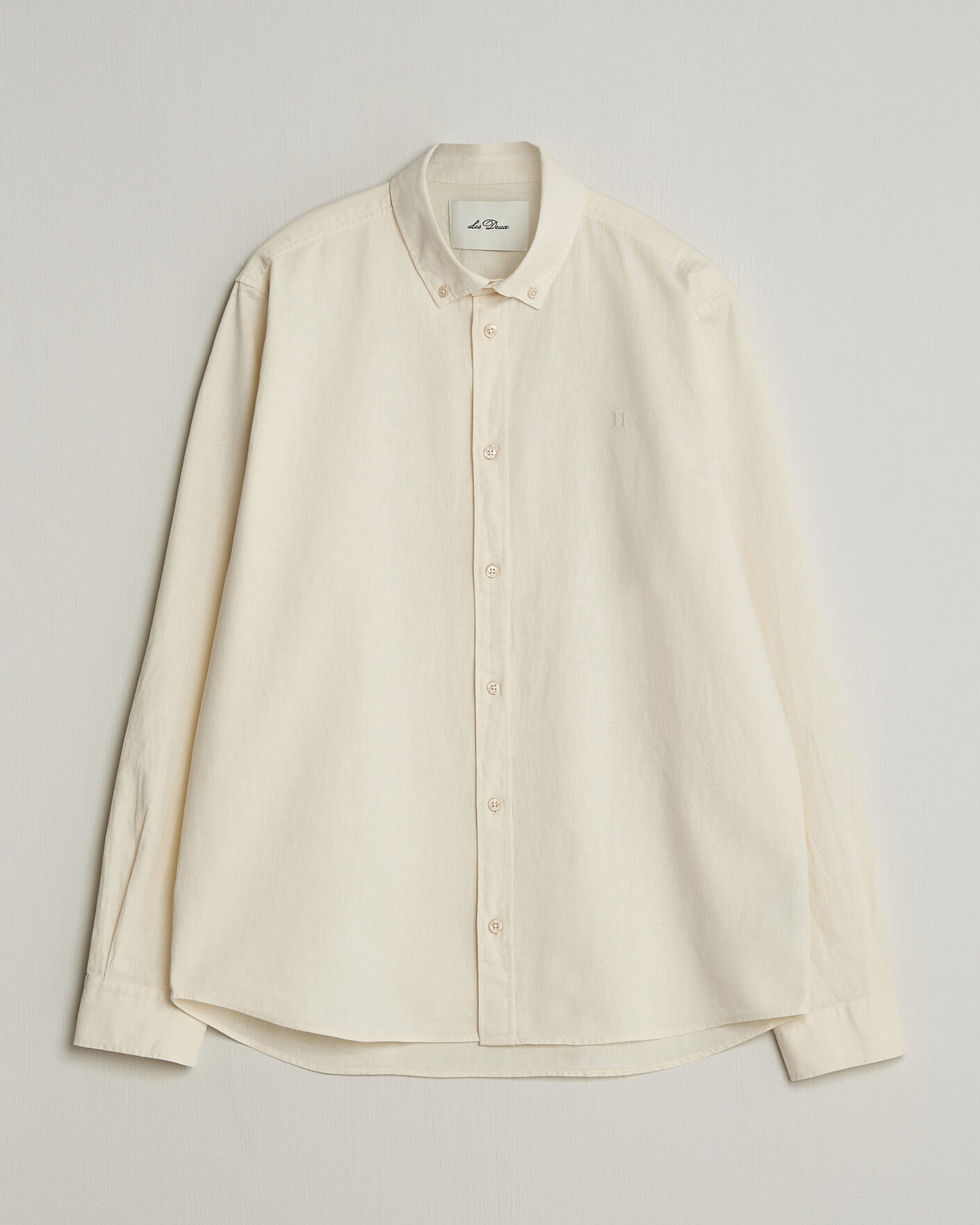 Hombres | Camisas | LES DEUX | Konrad Cotton/Linen Shirt Eggnog White