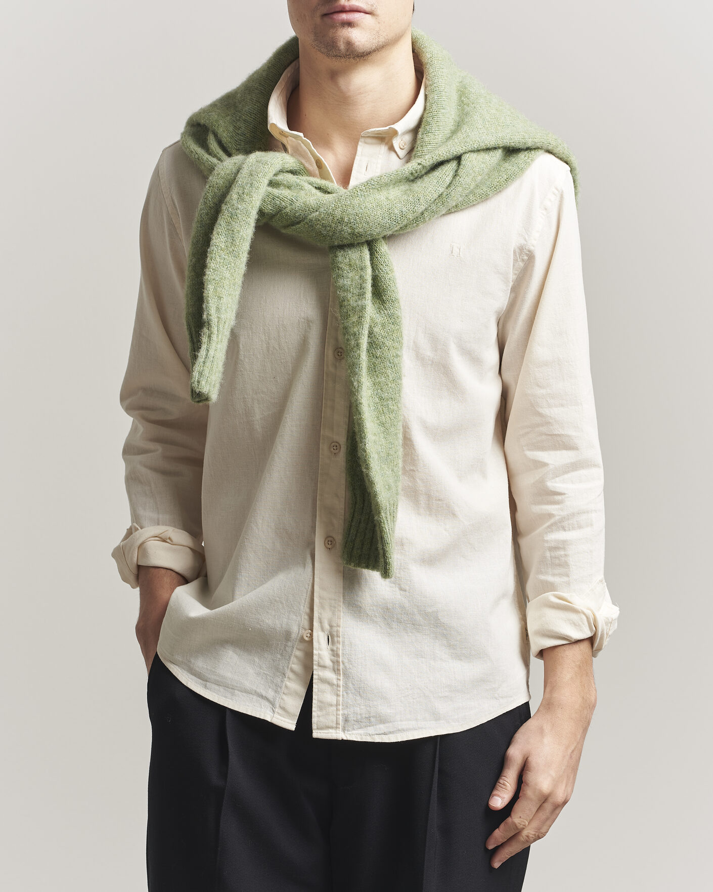 Hombres | Camisas | LES DEUX | Konrad Cotton/Linen Shirt Eggnog White