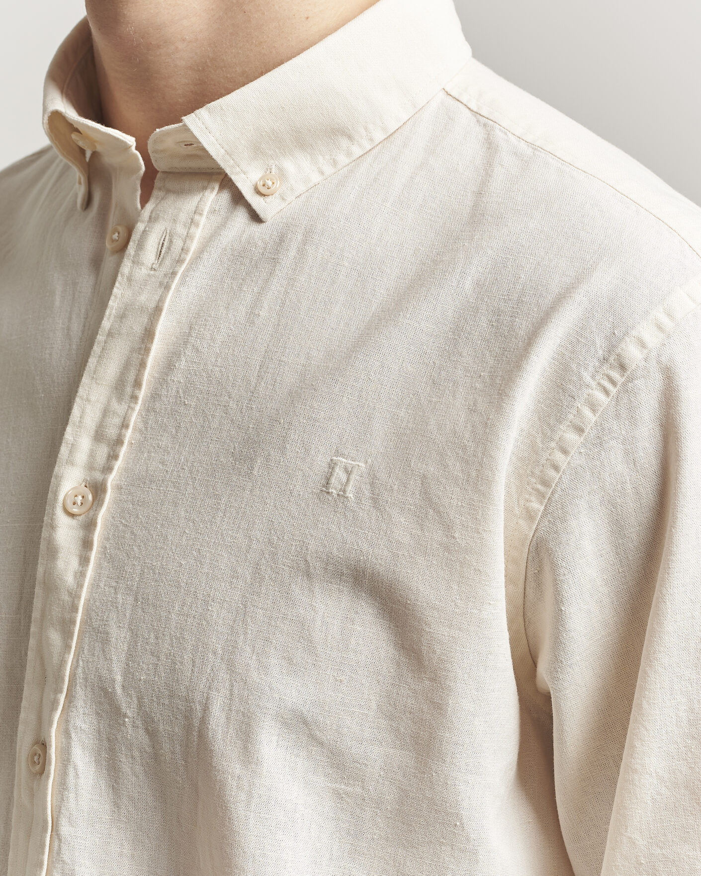 Hombres | Camisas | LES DEUX | Konrad Cotton/Linen Shirt Eggnog White