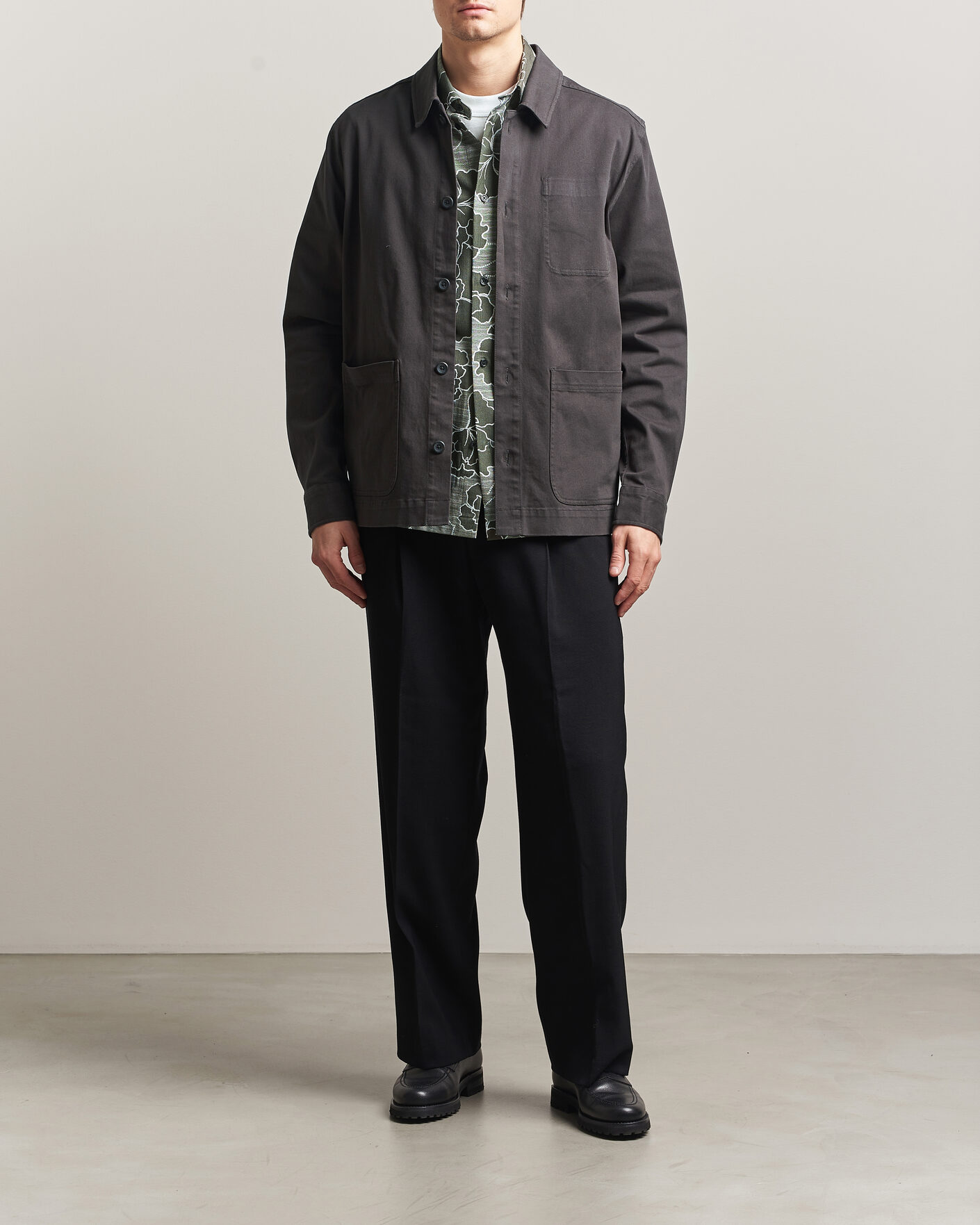 Hombres | Camisas | LES DEUX | Layton Cotton Overshirt Black