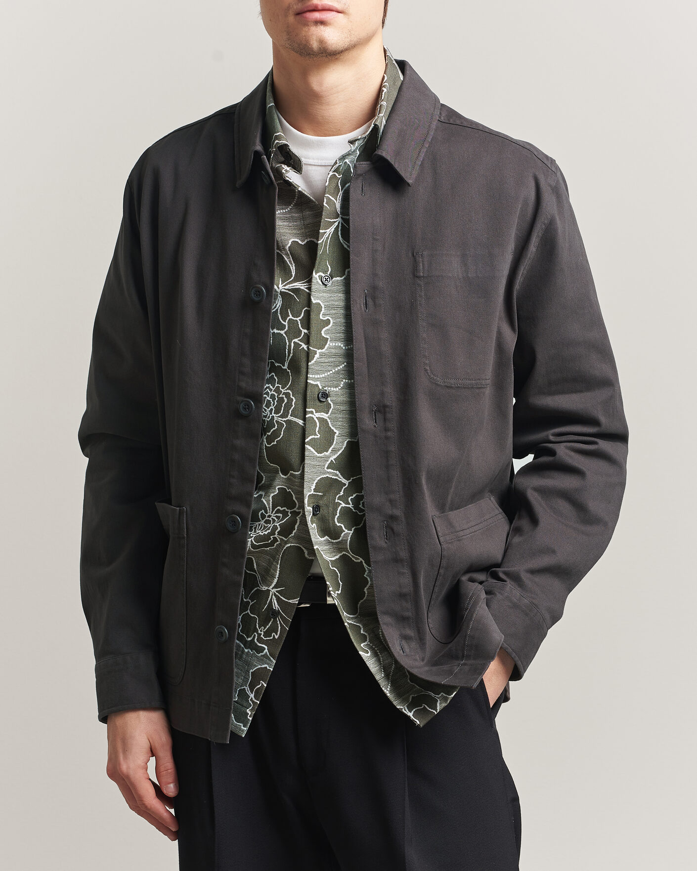 Hombres | Camisas | LES DEUX | Layton Cotton Overshirt Black