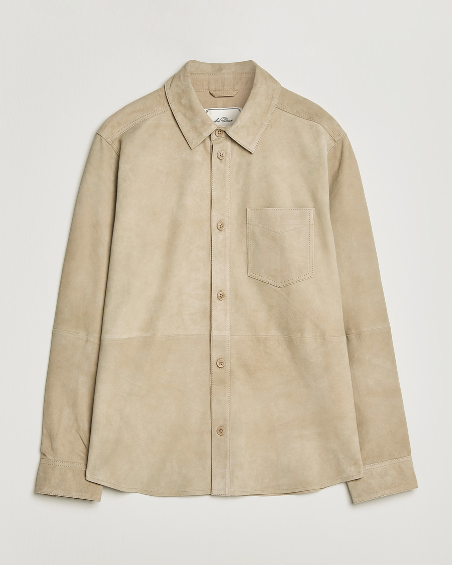 Hombres | Camisas | LES DEUX | Bertram Suede Overshirt Light Sand
