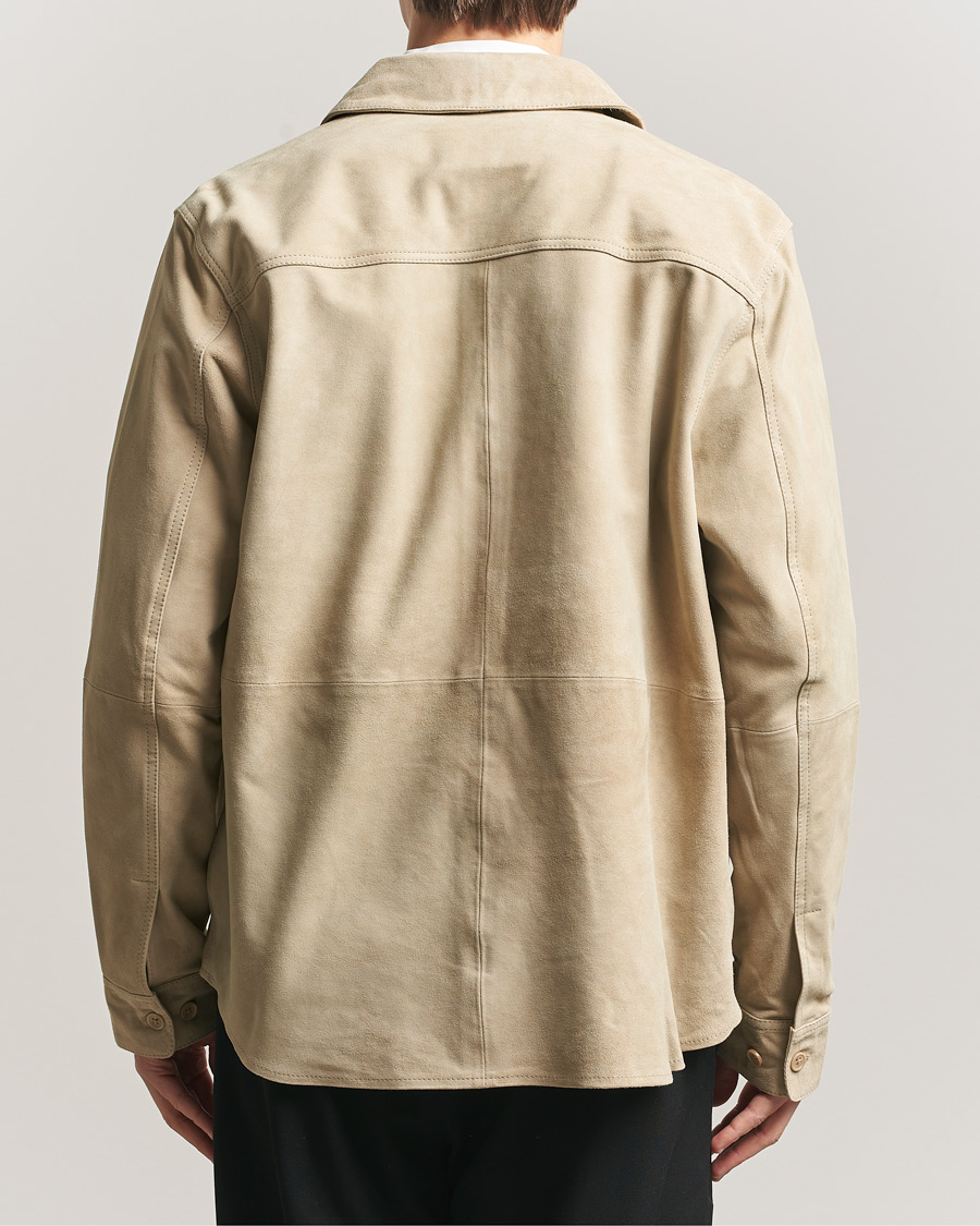 Hombres | Camisas | LES DEUX | Bertram Suede Overshirt Light Sand