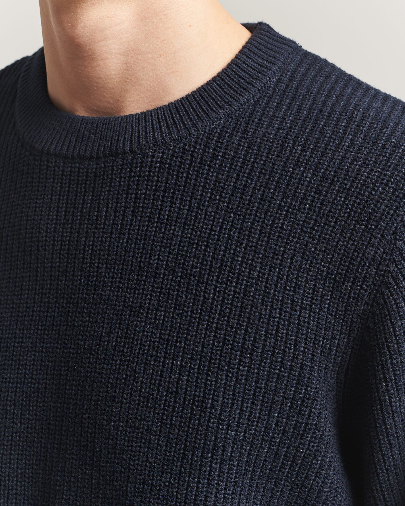 Hombres | Jerséis y prendas de punto | LES DEUX | Garry Rib Crew Neck Knit Dark Navy
