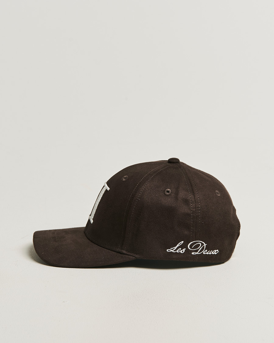 Hombres | Sombreros y gorras | LES DEUX | Encore Suede Baseball Cap Coffee Brown