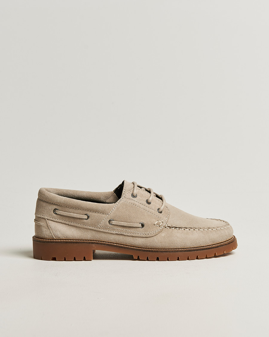 Hombres | Zapatillas | LES DEUX | Taylor Suede Boat Shoe Light Sand