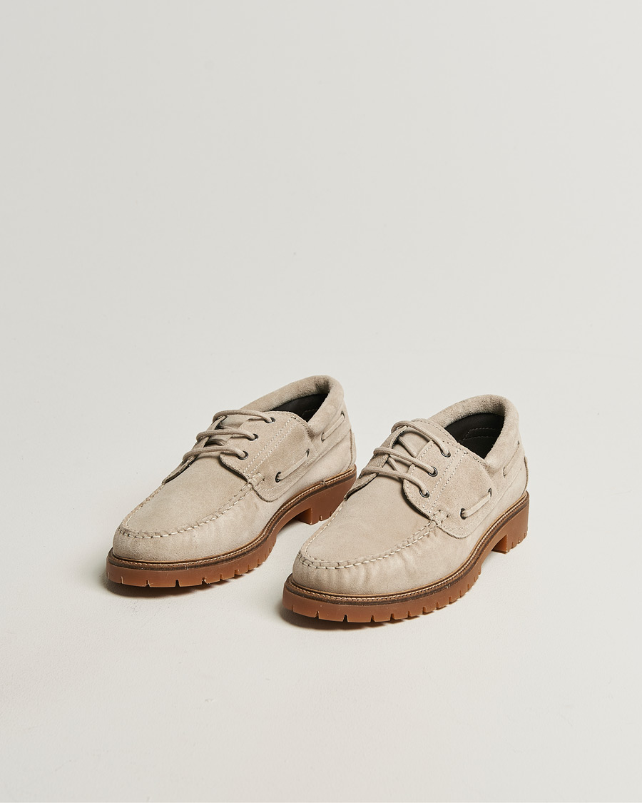 Hombres | Zapatillas | LES DEUX | Taylor Suede Boat Shoe Light Sand