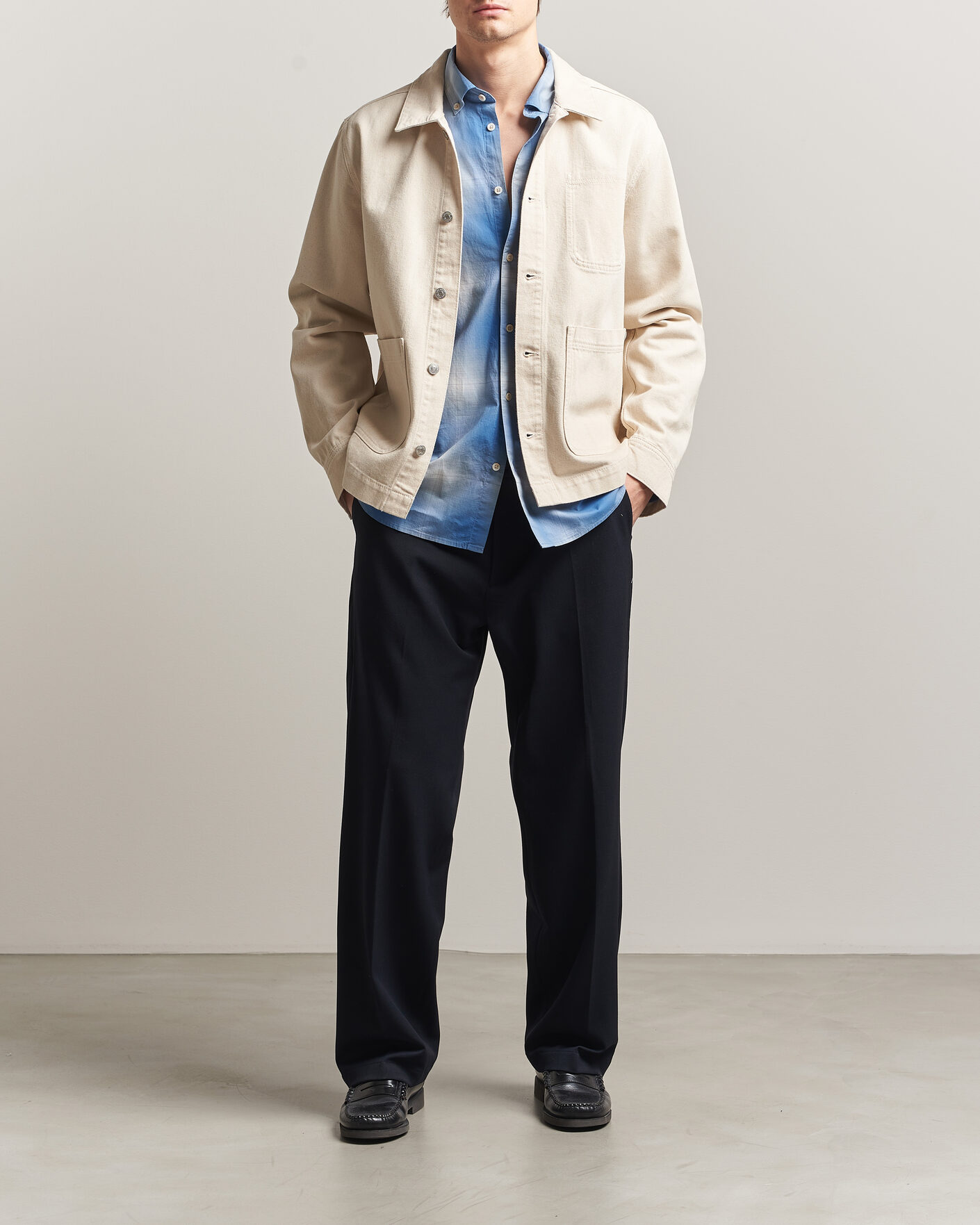 Hombres | Camisas | LES DEUX | Layton Denim Overshirt Ivory