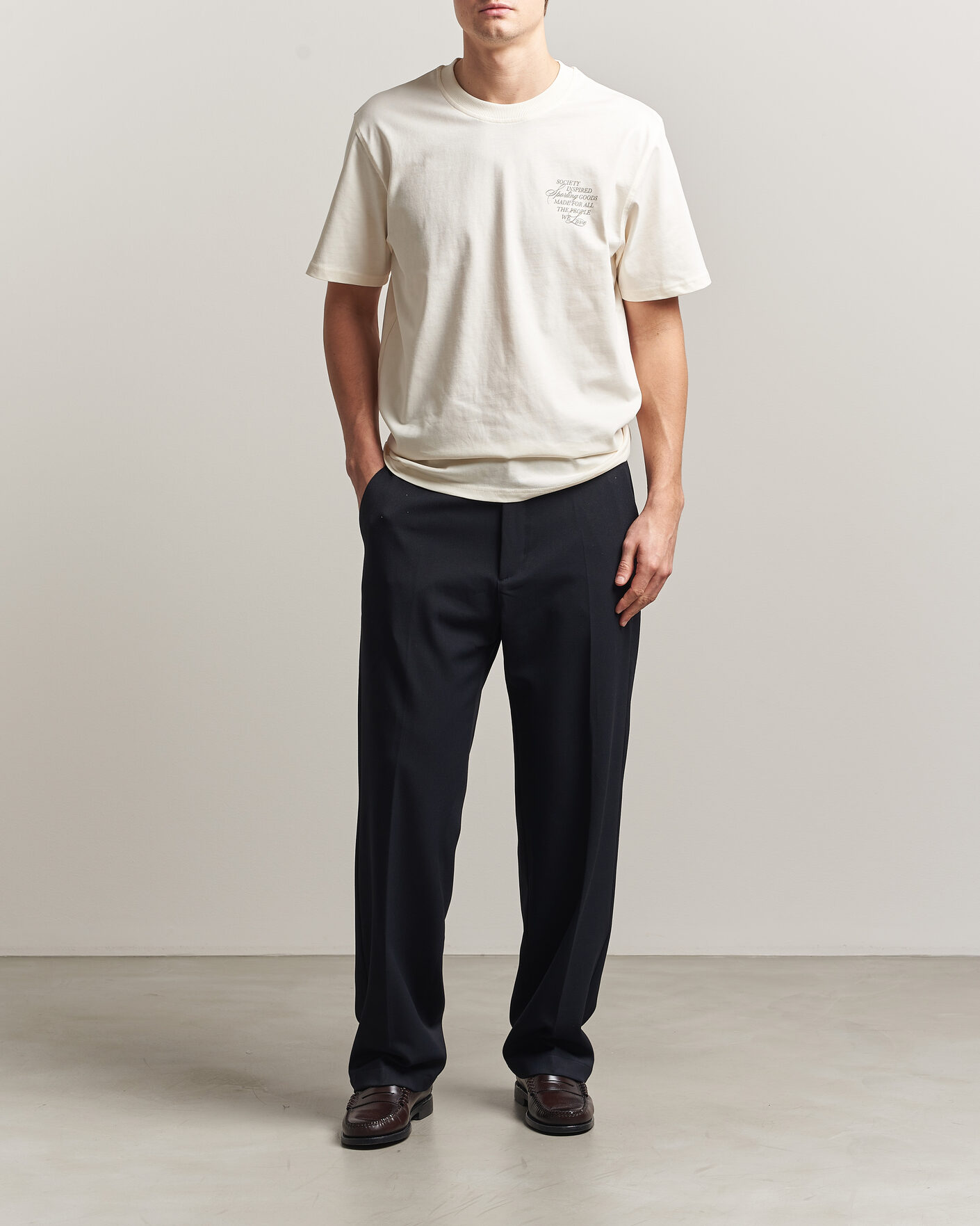 Hombres | Pantalones | LES DEUX | Como Solid Slack Pants Dark Navy