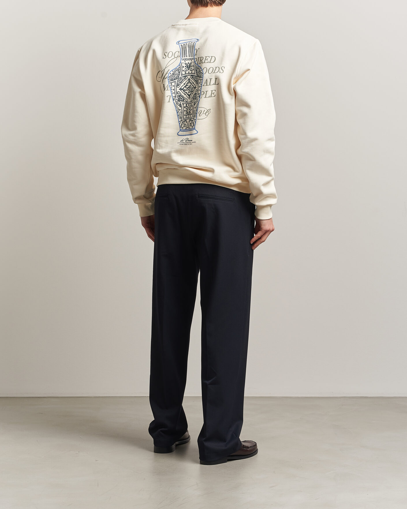 Hombres | Jerséis y prendas de punto | LES DEUX | Ben Faience Sweatshirt Eggnog White