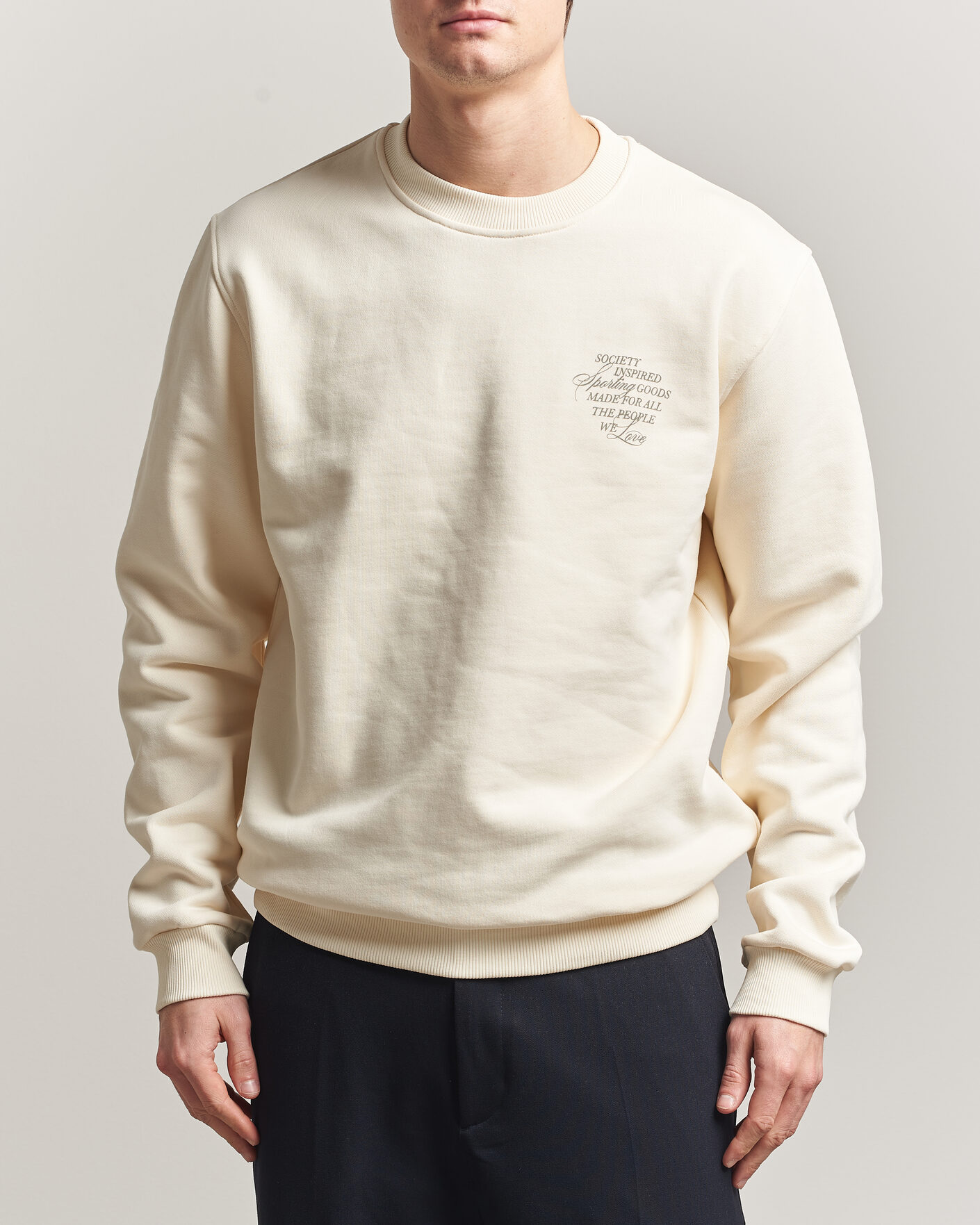 Hombres | Jerséis y prendas de punto | LES DEUX | Ben Faience Sweatshirt Eggnog White