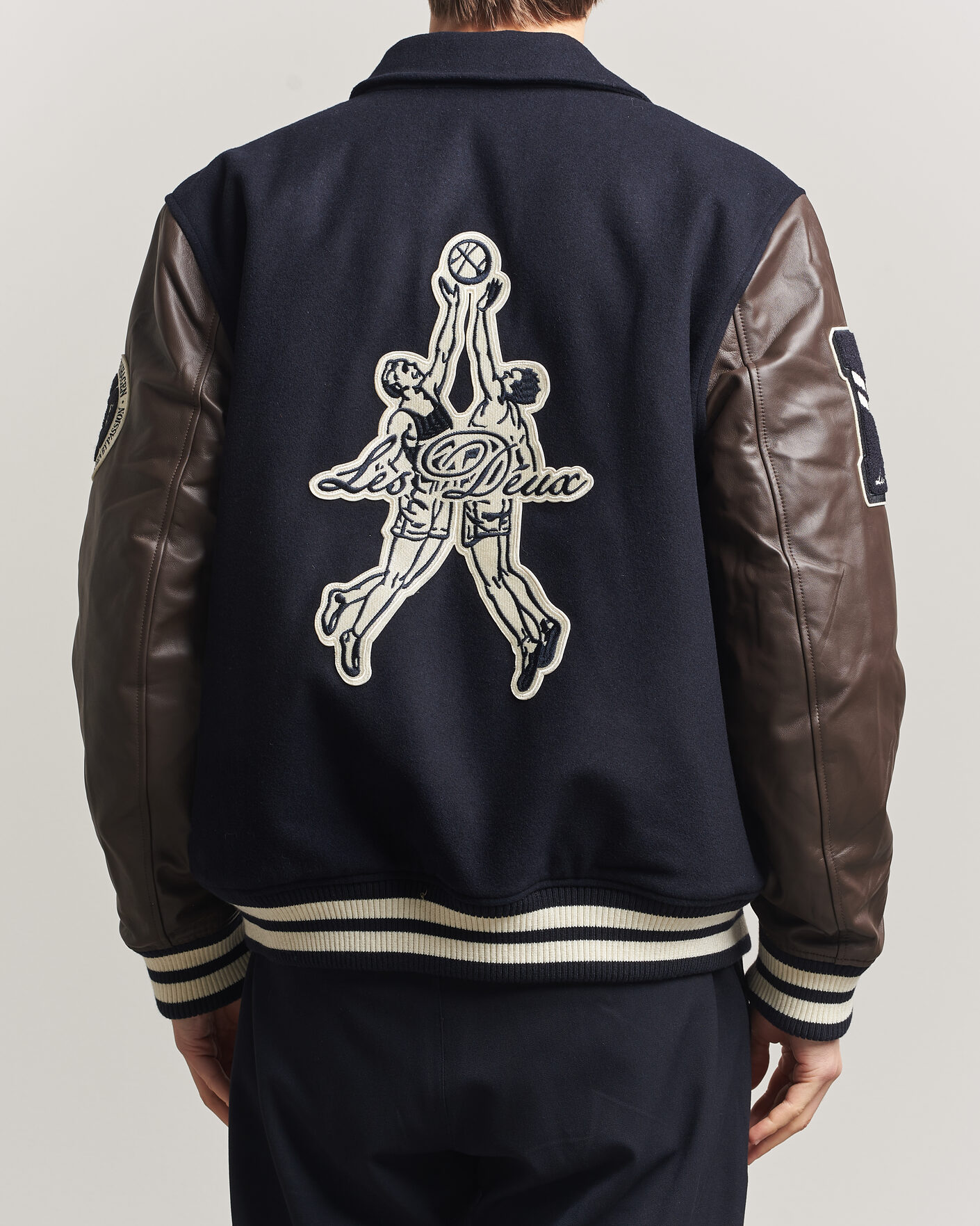 Hombres | Abrigos y chaquetas | LES DEUX | Basket Varsity Wool Jacket Dark Navy
