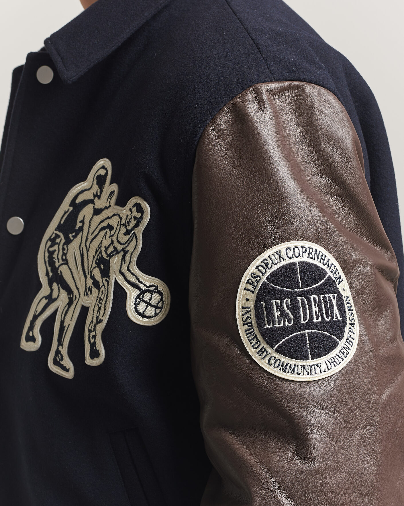 Hombres | Abrigos y chaquetas | LES DEUX | Basket Varsity Wool Jacket Dark Navy