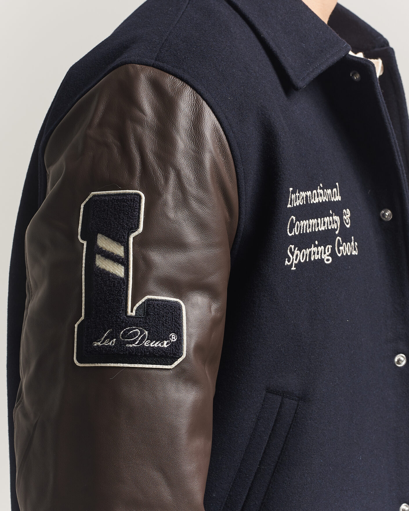 Hombres | Abrigos y chaquetas | LES DEUX | Basket Varsity Wool Jacket Dark Navy