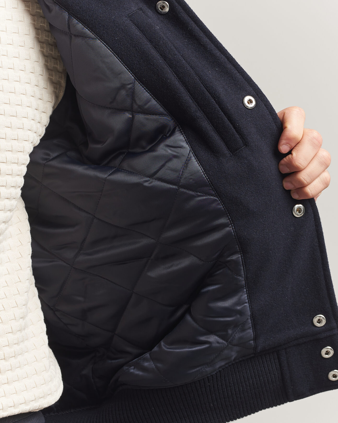 Hombres | Abrigos y chaquetas | LES DEUX | Basket Varsity Wool Jacket Dark Navy