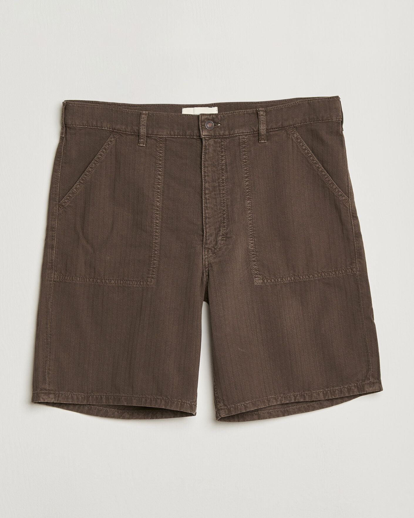 Hombres | Pantalones cortos | Jeanerica | Genua Worker Chino Shorts Chevron Brown