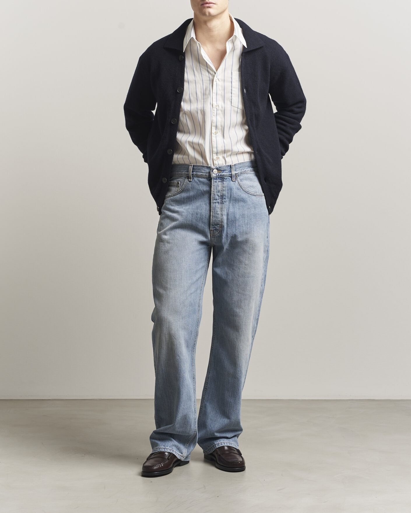 Hombres | Vaqueros | Jeanerica | VM009 Vega Jeans Light Blue Righe