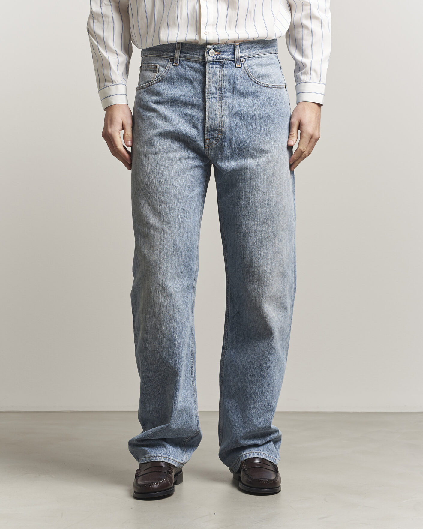 Hombres | Vaqueros | Jeanerica | VM009 Vega Jeans Light Blue Righe