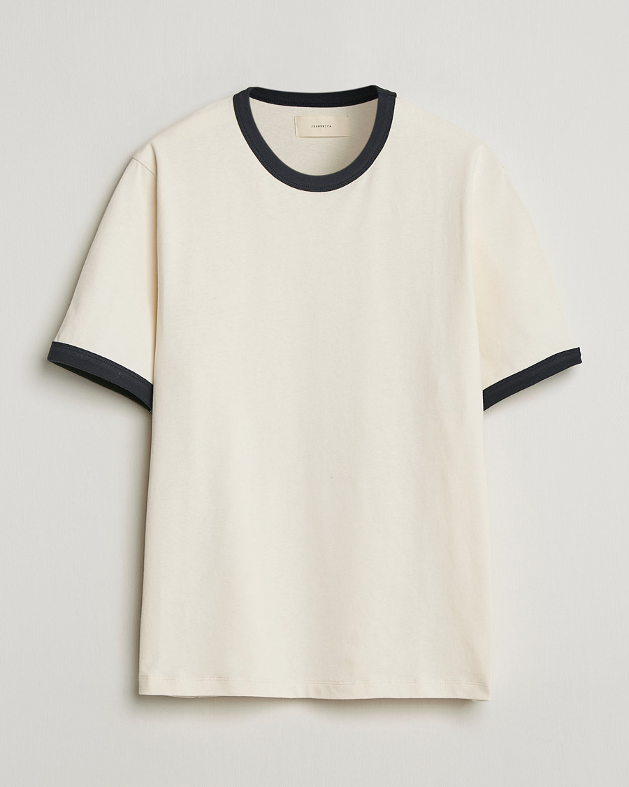 Hombres | Camisetas | Jeanerica | Ringer Crew Neck T-Shirt Off White